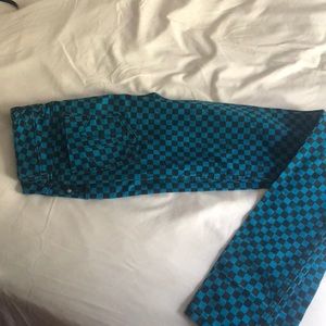 Blue checkered pants